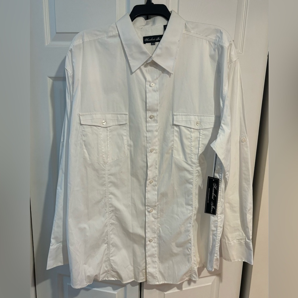 Knockout Jeans White Long Sleeve Button Up Style 958 Mens 3XL - New